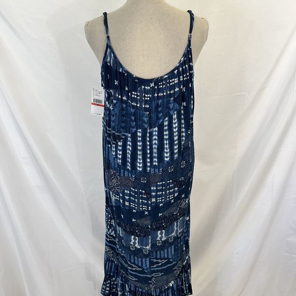 NEW Karen Kane Blue Bali Ruffle Hem Midi Dress Size XS - Picture 6 of 8